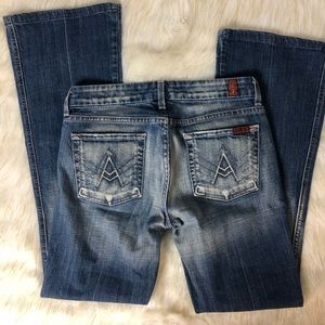 7FAMK Embroidered A Pocket Jeans Size 27